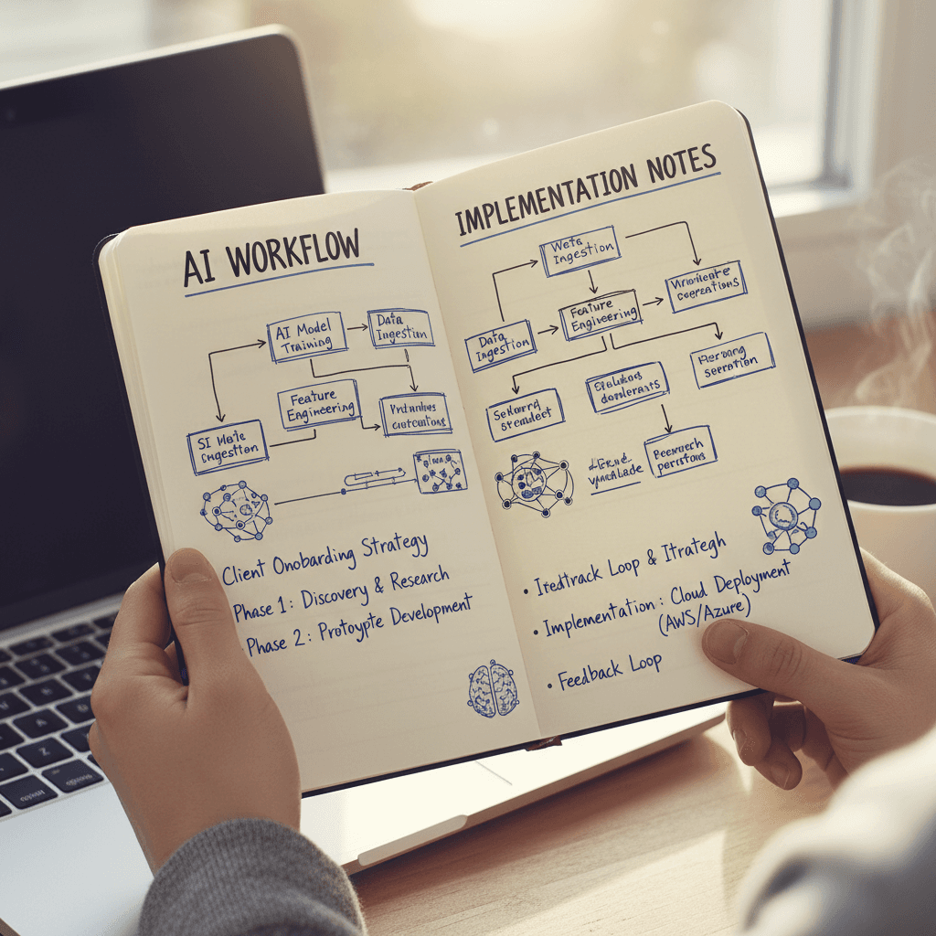 Hand sketching a content calendar on paper