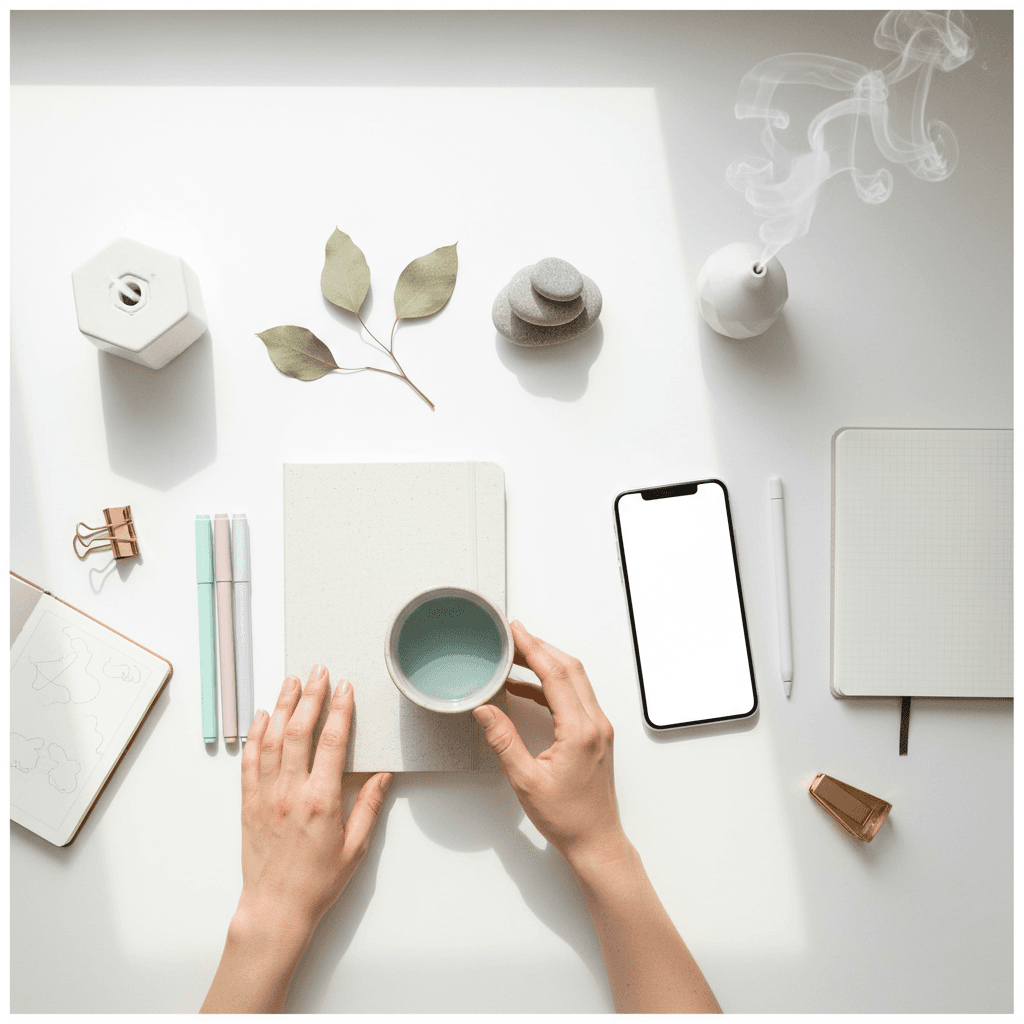 Content calendar planning on a studio desk