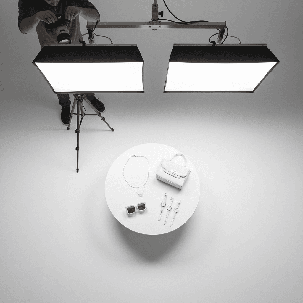 Content production setup for a brand shoot